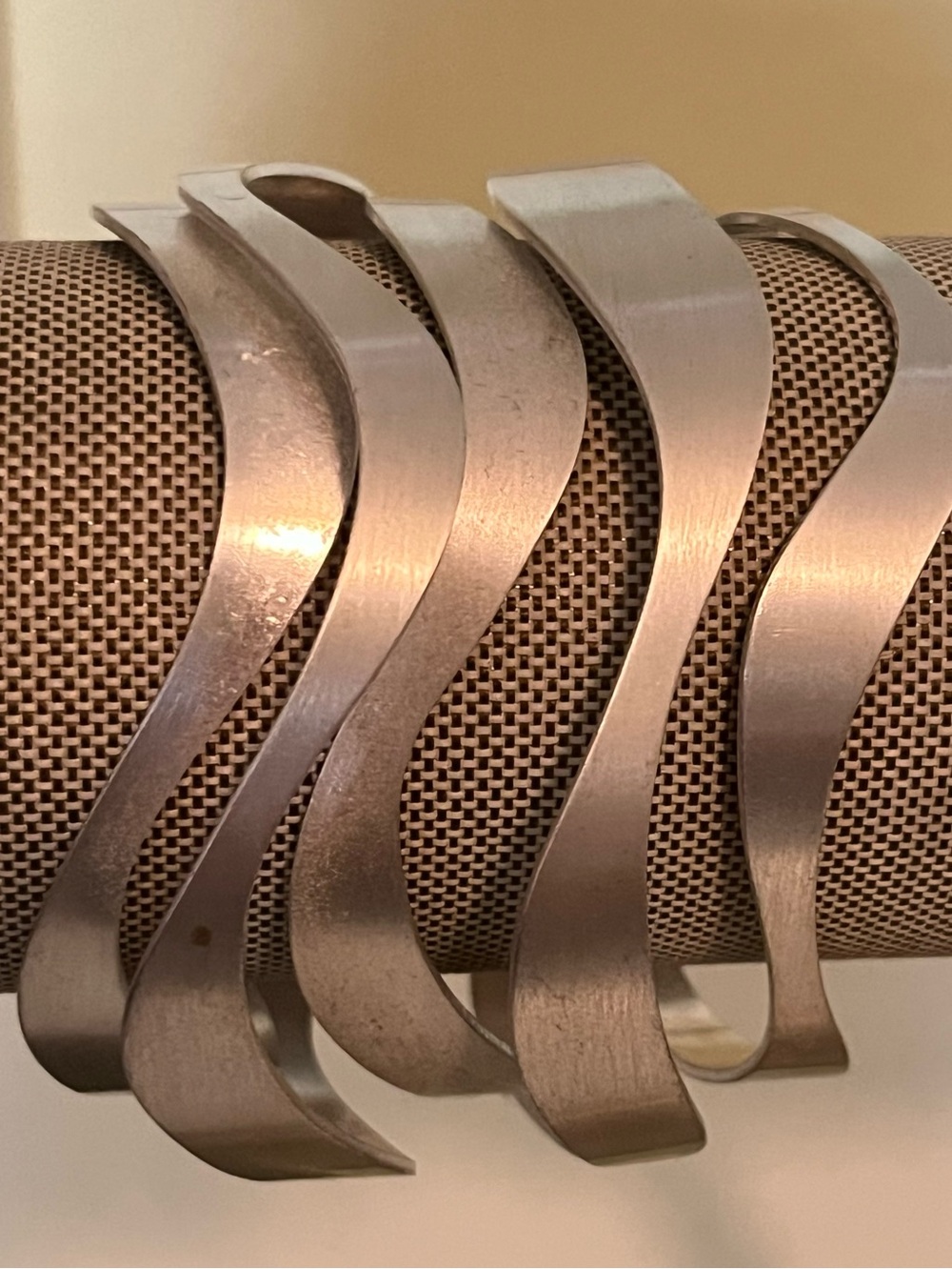 Silver-Tone Curved Wave Cuff Bracelet Set